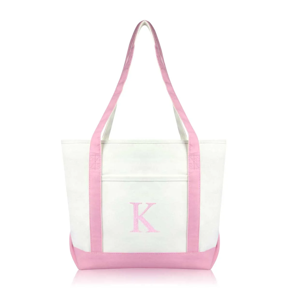 Dalix Medium Personalized Tote Bag Monogrammed Initial Letter - K
