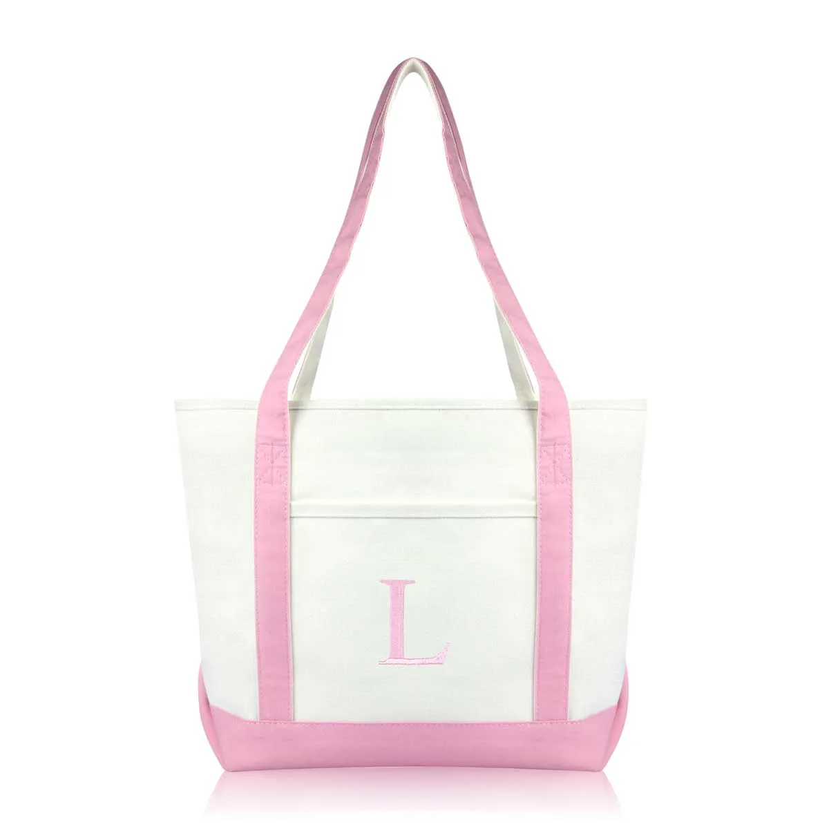 Dalix Medium Personalized Tote Bag Monogrammed Initial Letter - L