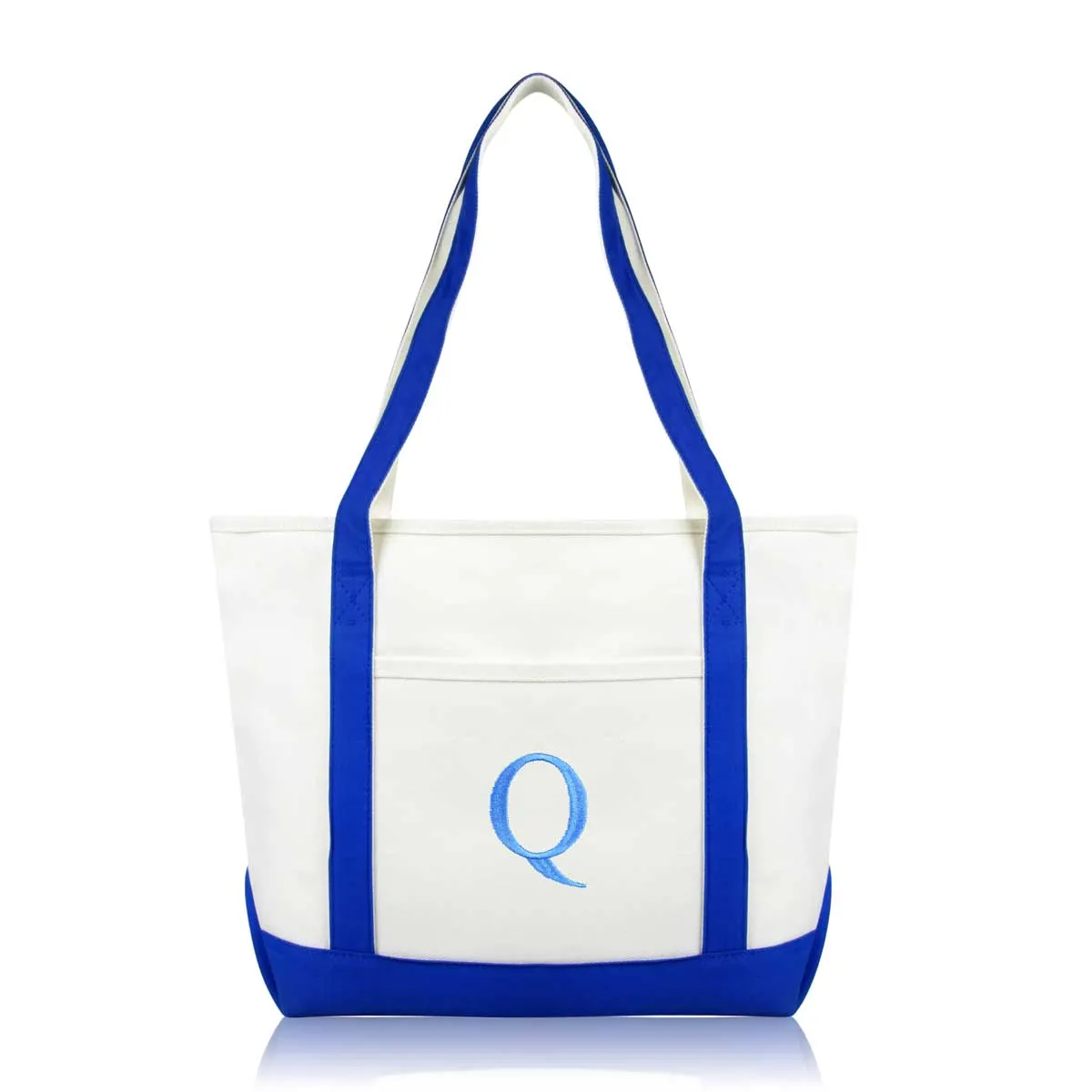Dalix Medium Personalized Tote Bag Monogrammed Initial Letter - Q