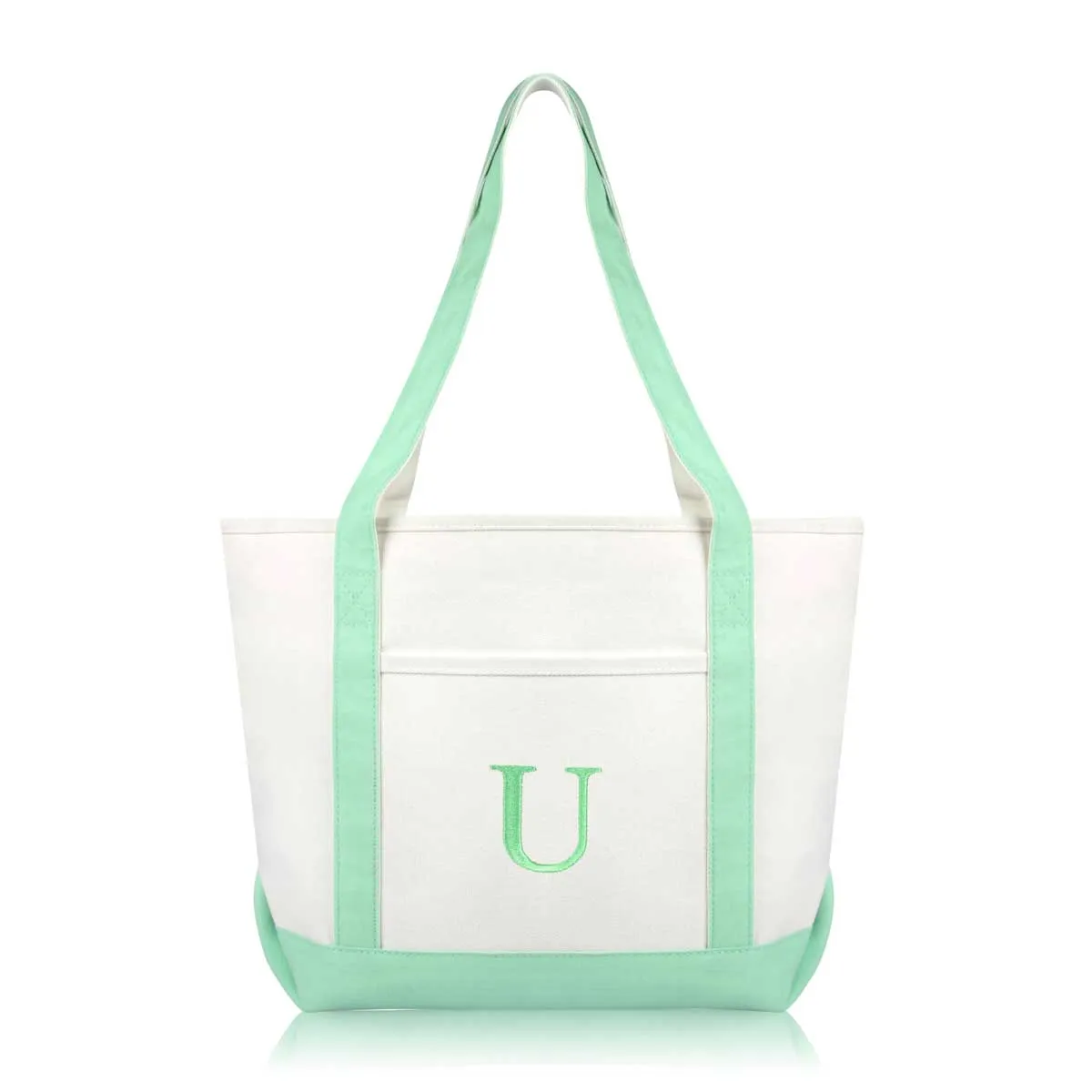 Dalix Medium Personalized Tote Bag Monogrammed Initial Letter - U
