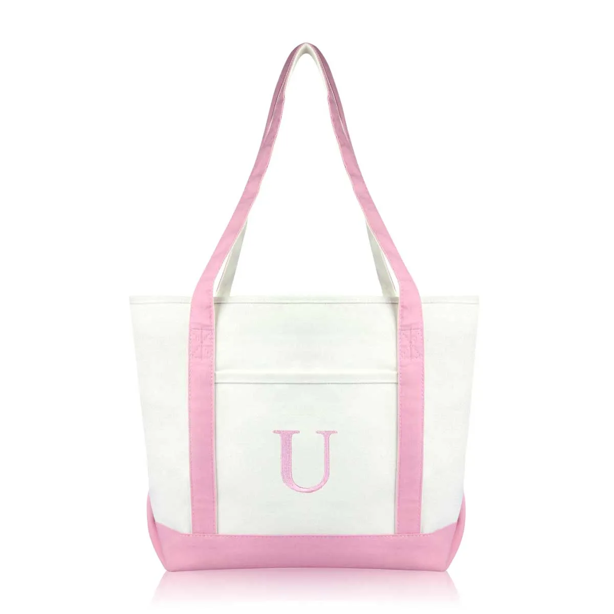 Dalix Medium Personalized Tote Bag Monogrammed Initial Letter - U