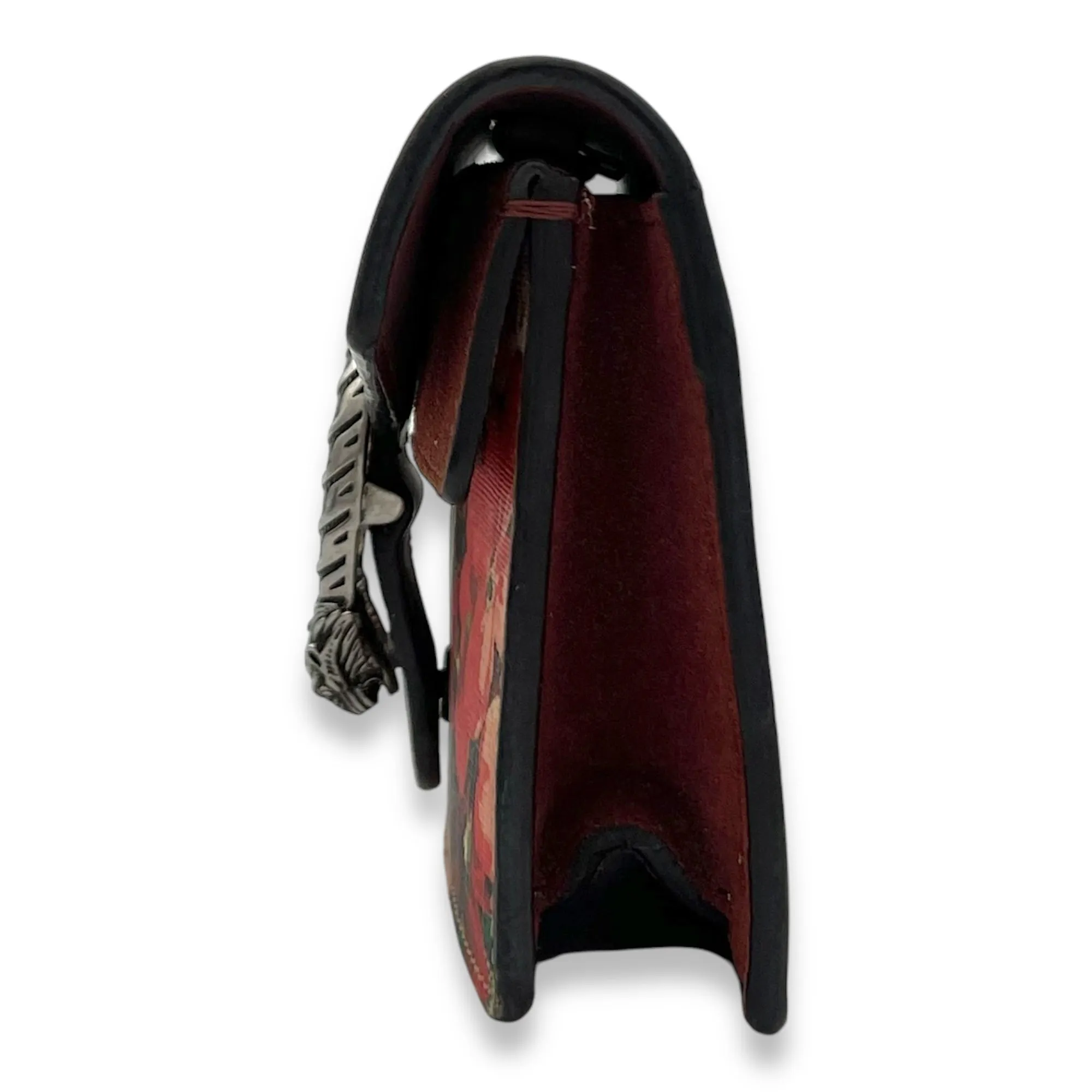 Dionysus Crossbody Bag Super Mini Red in Coated Canvas, Silver hardware