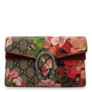 Dionysus Crossbody Bag Super Mini Red in Coated Canvas, Silver hardware