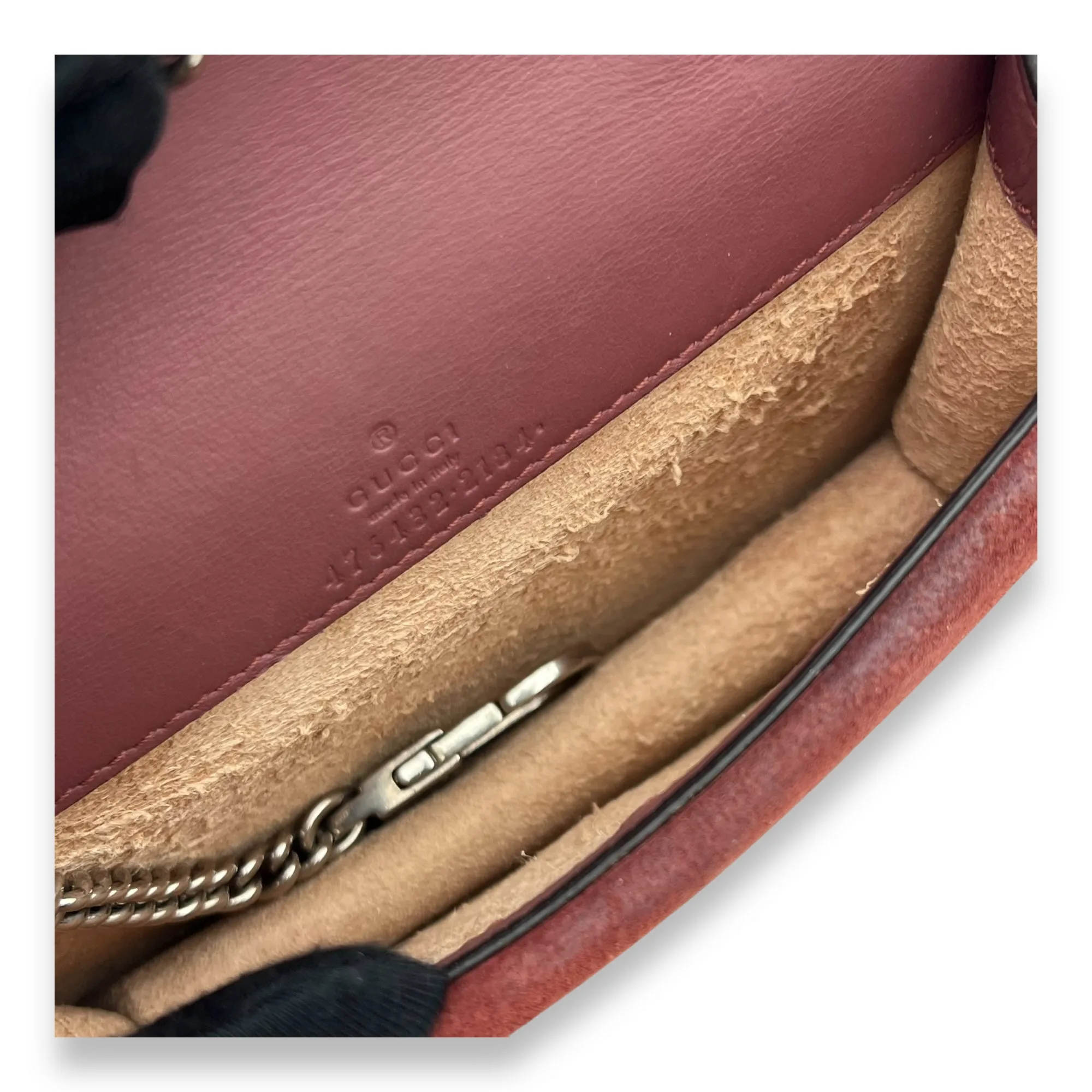 Dionysus Crossbody Bag Super Mini Red in Coated Canvas, Silver hardware