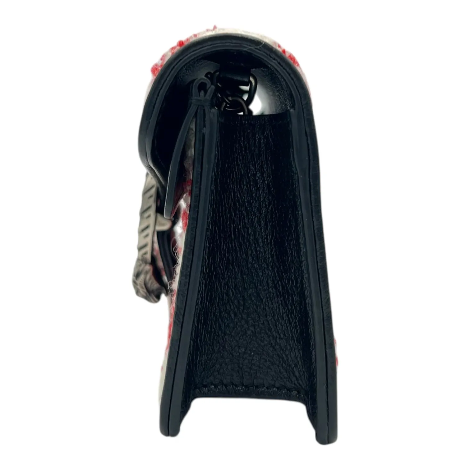 Dionysus Super Mini Red Crossbody Bag in Tweed, Ruthenium hardware