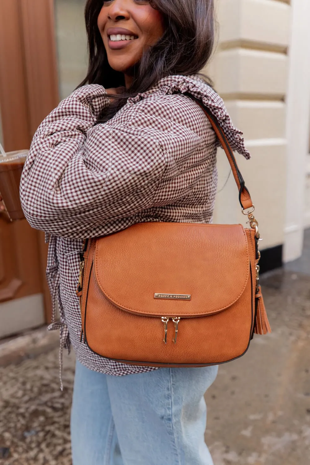 DOWNTOWN CROSSBODY cognac