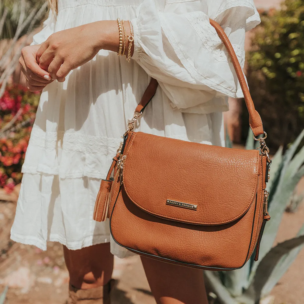 DOWNTOWN CROSSBODY cognac