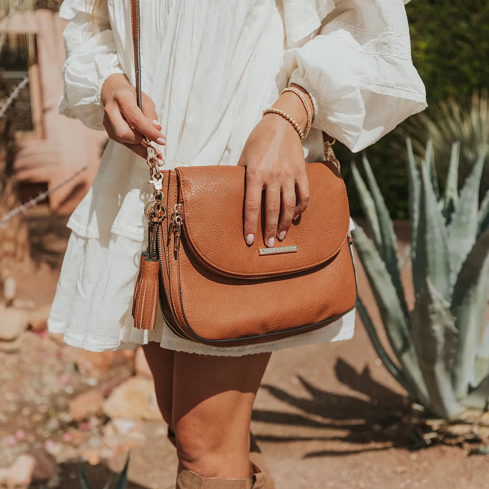 DOWNTOWN CROSSBODY cognac