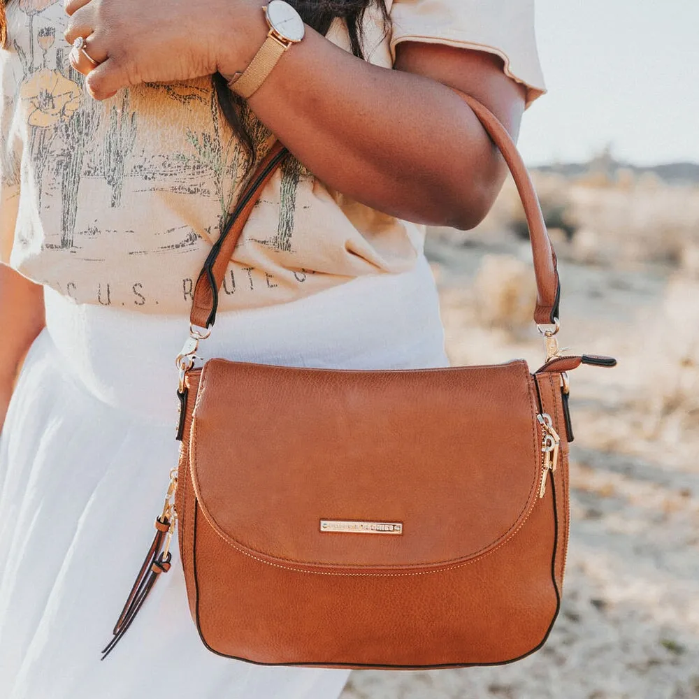 DOWNTOWN CROSSBODY cognac