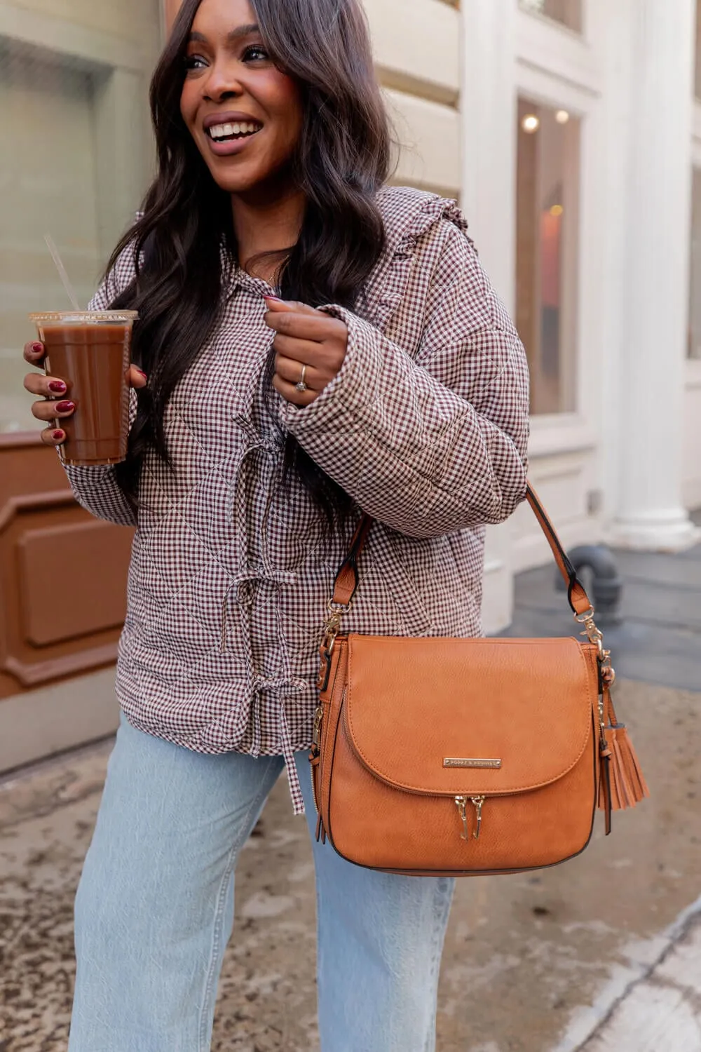 DOWNTOWN CROSSBODY cognac