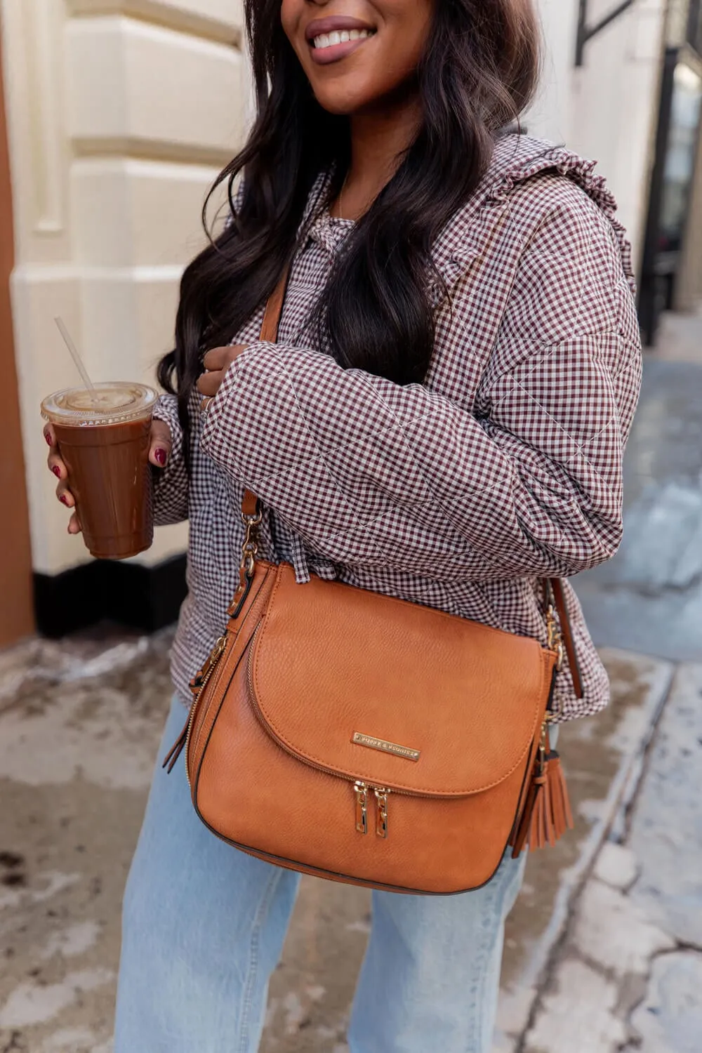 DOWNTOWN CROSSBODY cognac