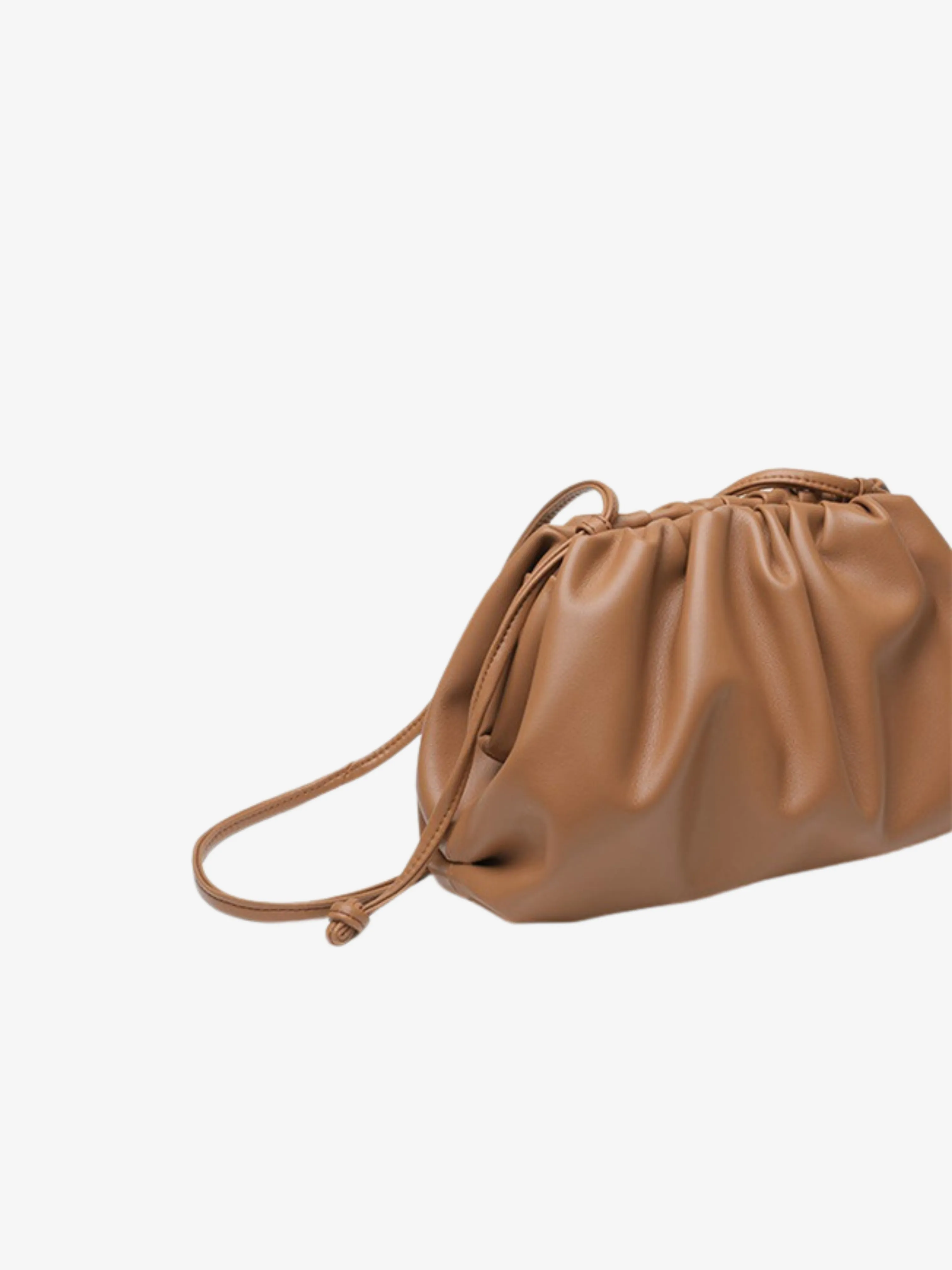 Drawstring Pouch Bag | Faux Leather | Convertible Crossbody Design