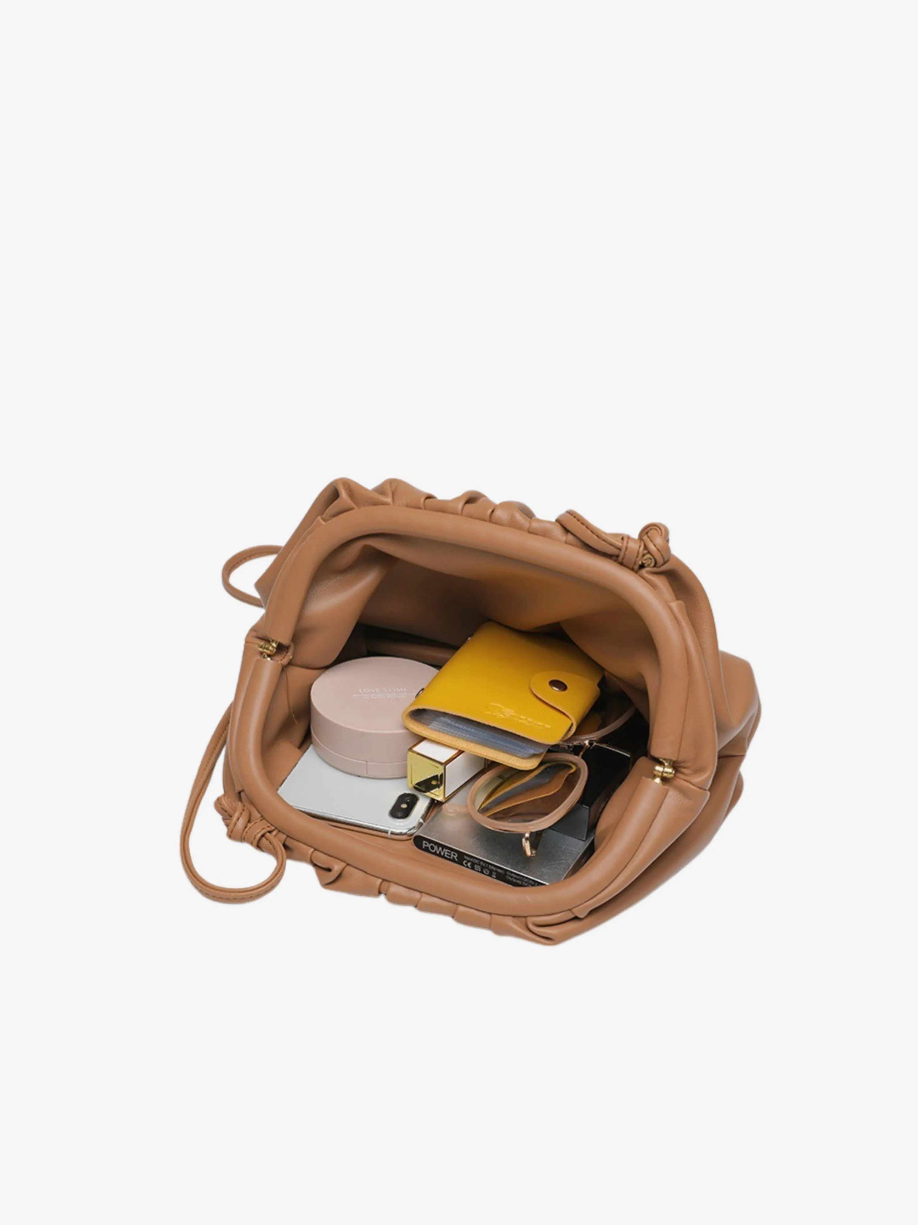 Drawstring Pouch Bag | Faux Leather | Convertible Crossbody Design