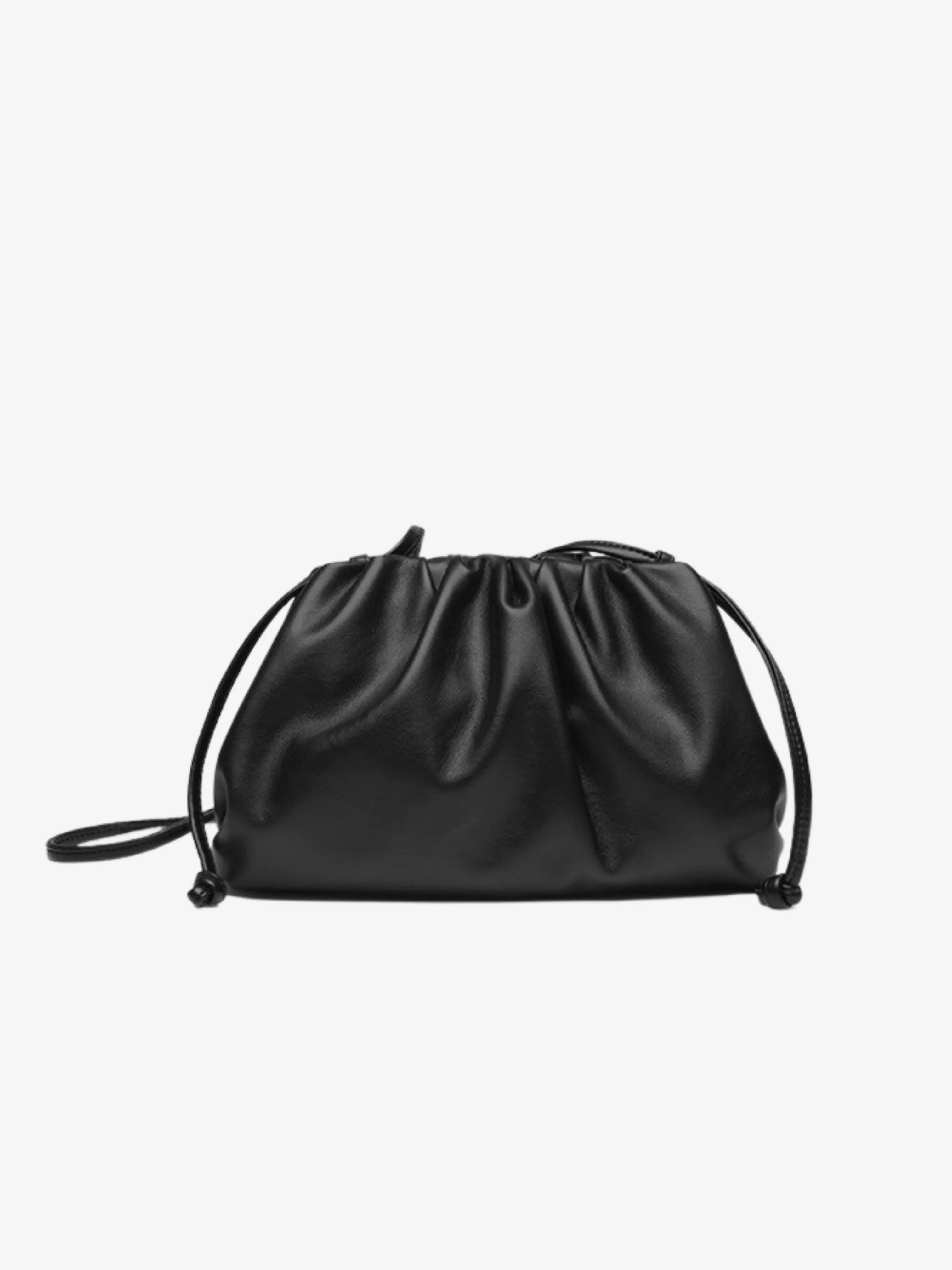 Drawstring Pouch Bag | Faux Leather | Convertible Crossbody Design