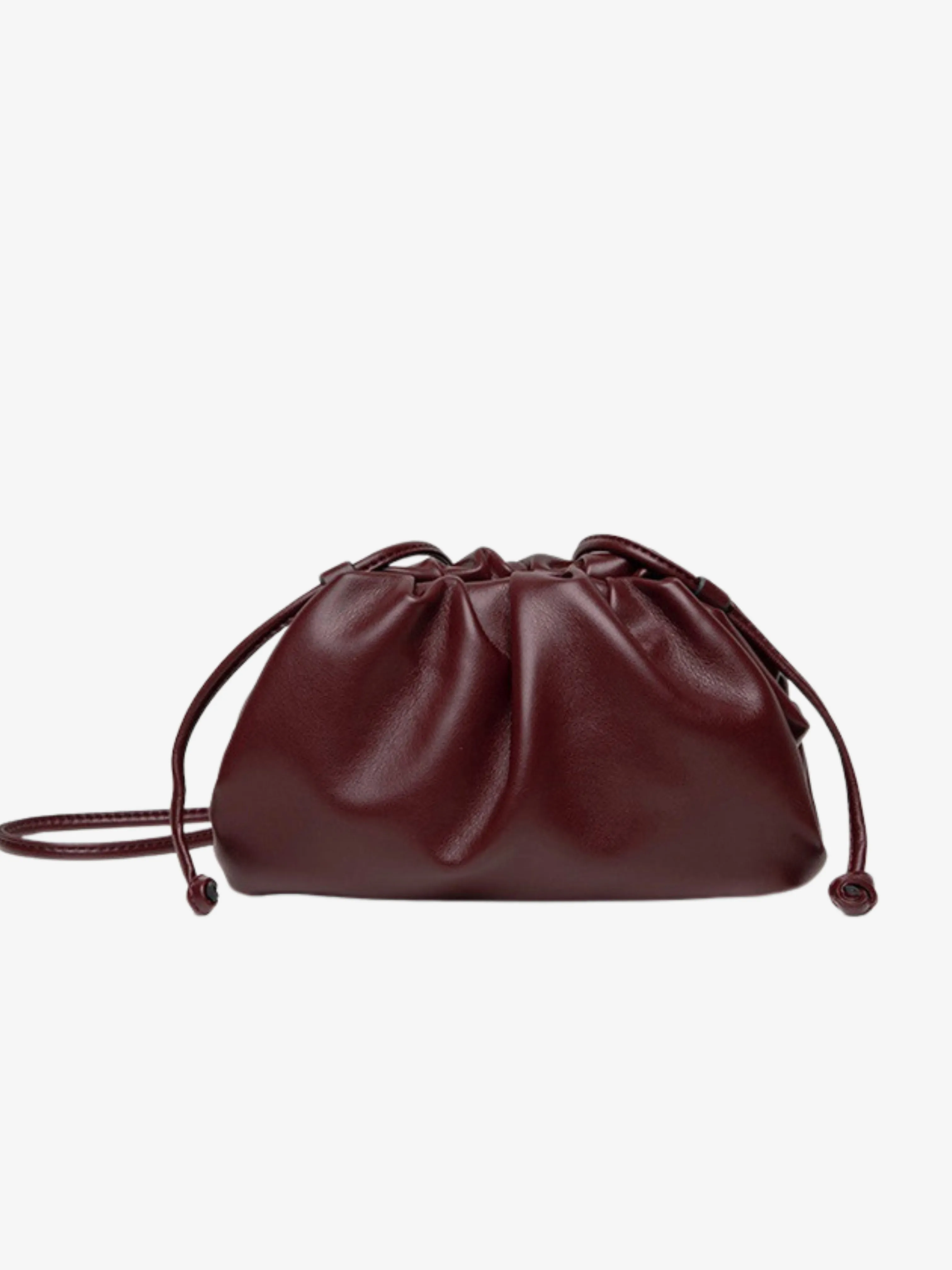 Drawstring Pouch Bag | Faux Leather | Convertible Crossbody Design