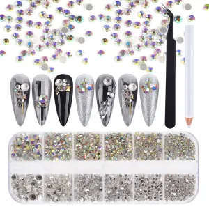 DSHIJIE Flower Nail Art 3D Acrylic Charms with Rhinestones - Women Colorful Resin Flower Nail Decorations for Wedding ,Manicures Salon DIY Decal Jewelry Accessories Crafts-100pcs