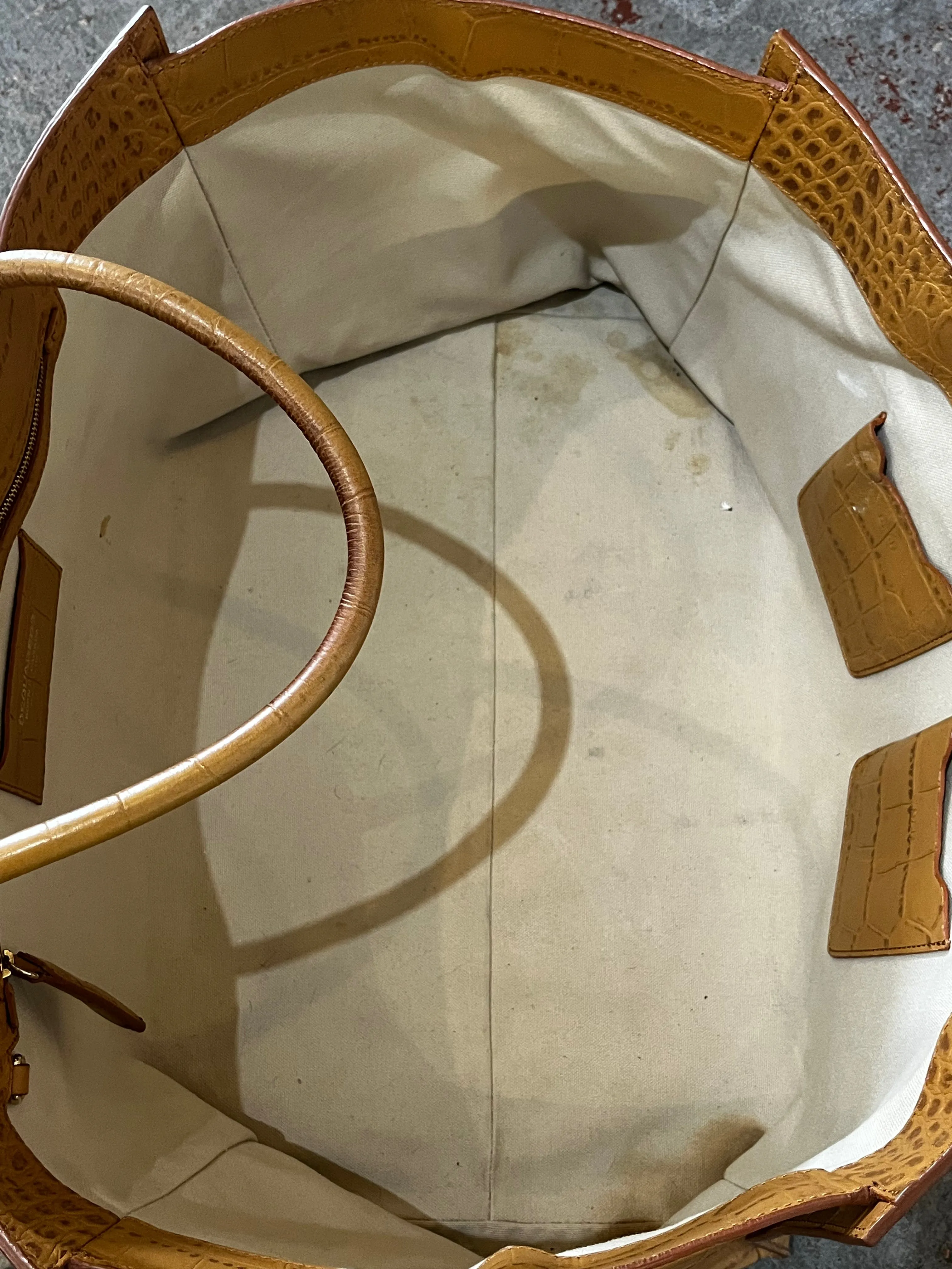 DSquared2 Tan Reptile Embossed Leather Tote