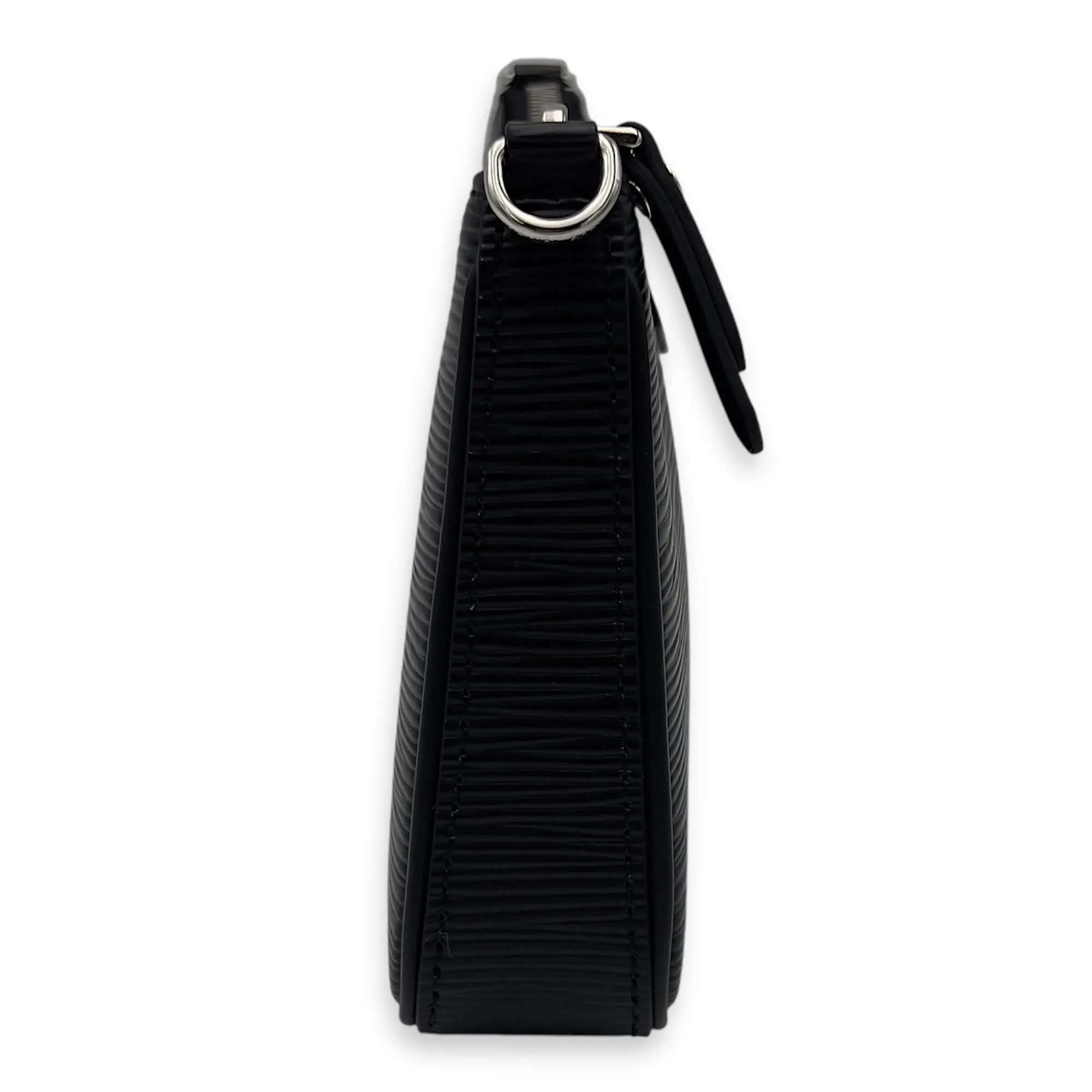 Easy Pouch Crossbody Bag Black in Epi Leather, Silver hardware
