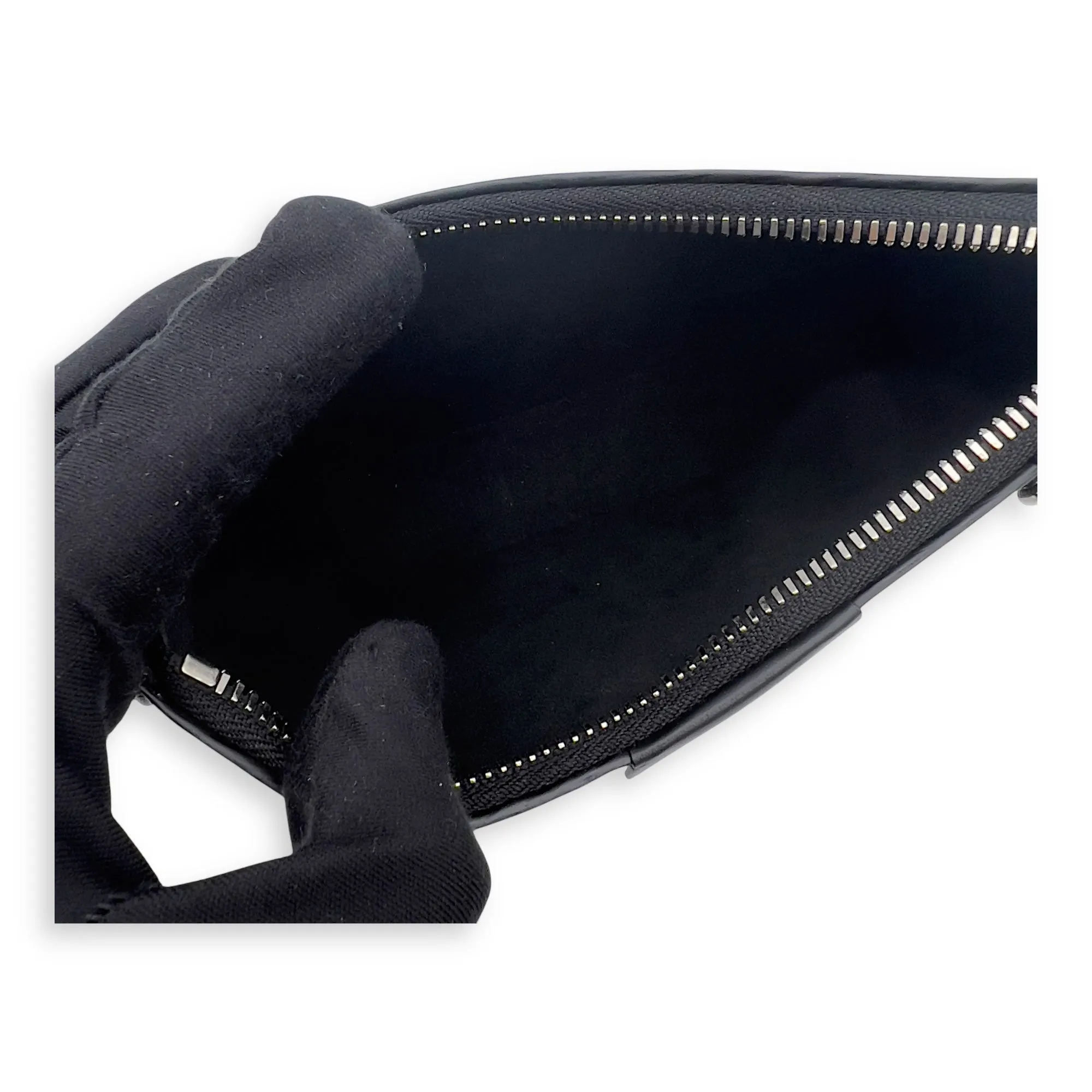 Easy Pouch Crossbody Bag Black in Epi Leather, Silver hardware