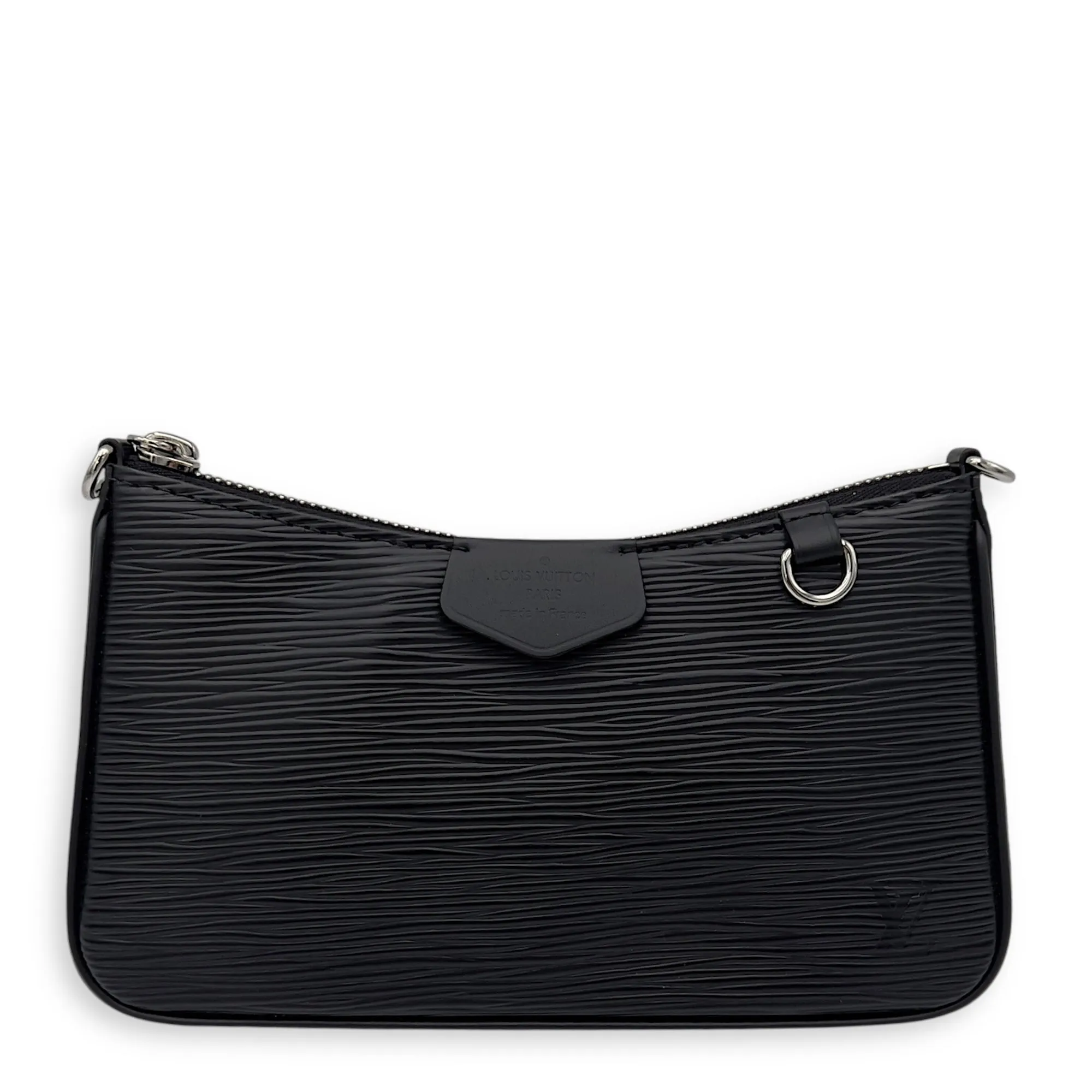Easy Pouch Crossbody Bag Black in Epi Leather, Silver hardware