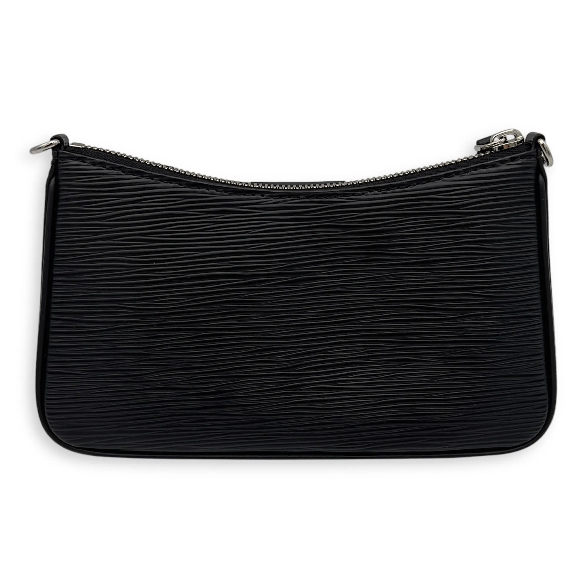Easy Pouch Crossbody Bag Black in Epi Leather, Silver hardware