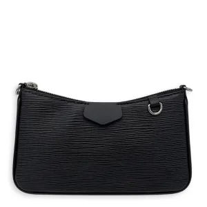 Easy Pouch Crossbody Bag Black in Epi Leather, Silver hardware