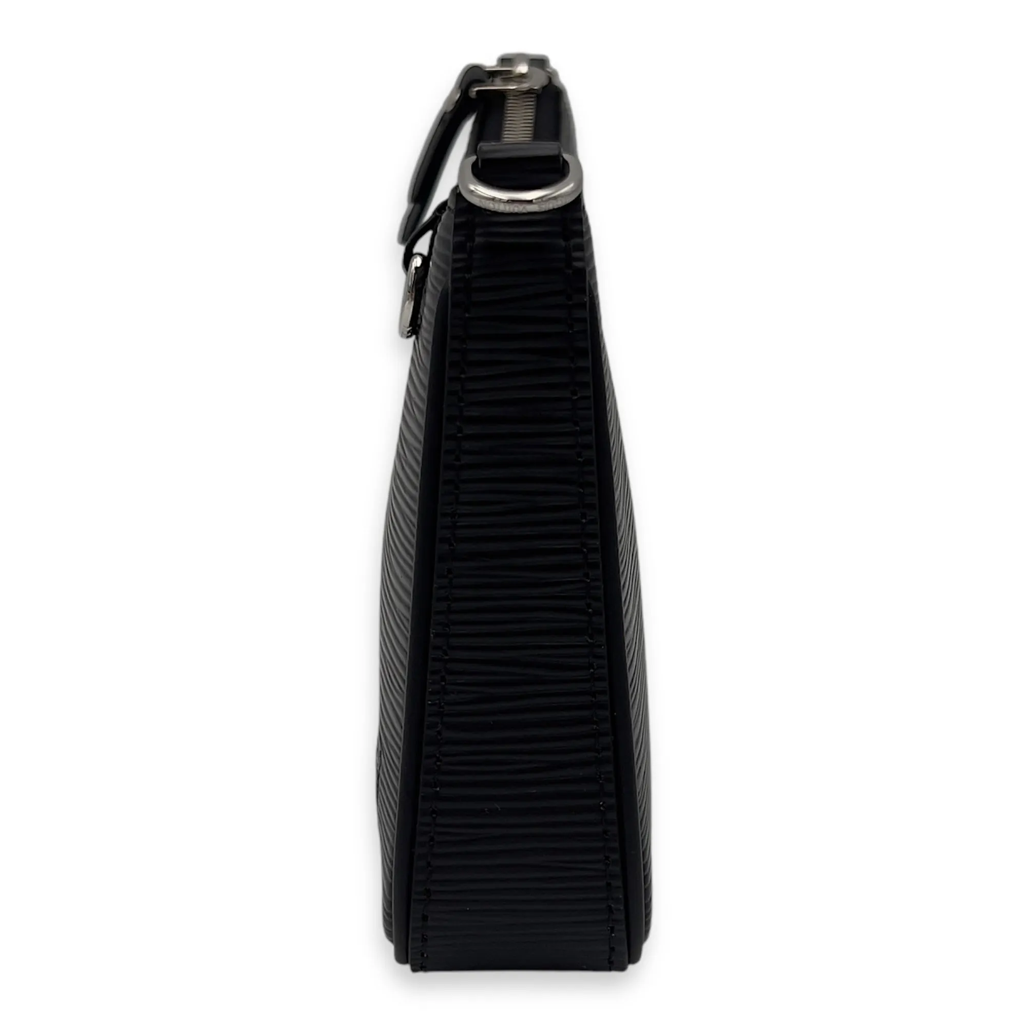 Easy Pouch Crossbody Bag Black in Epi Leather, Silver hardware