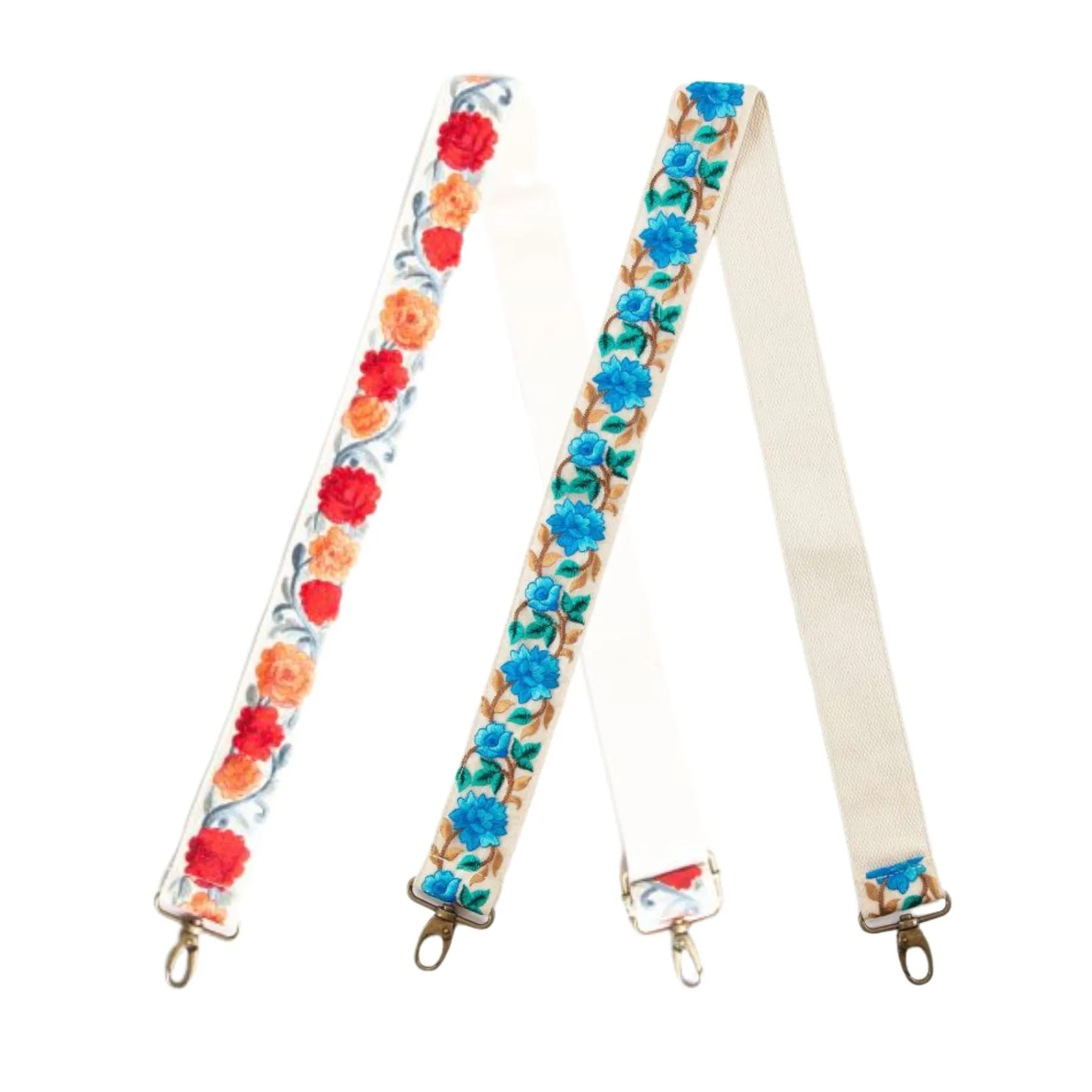 Embroidered Floral Crossbody Strap
