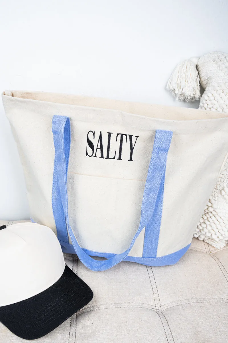 Embroidered Salty Canvas Boat Tote *Choose Thread Color