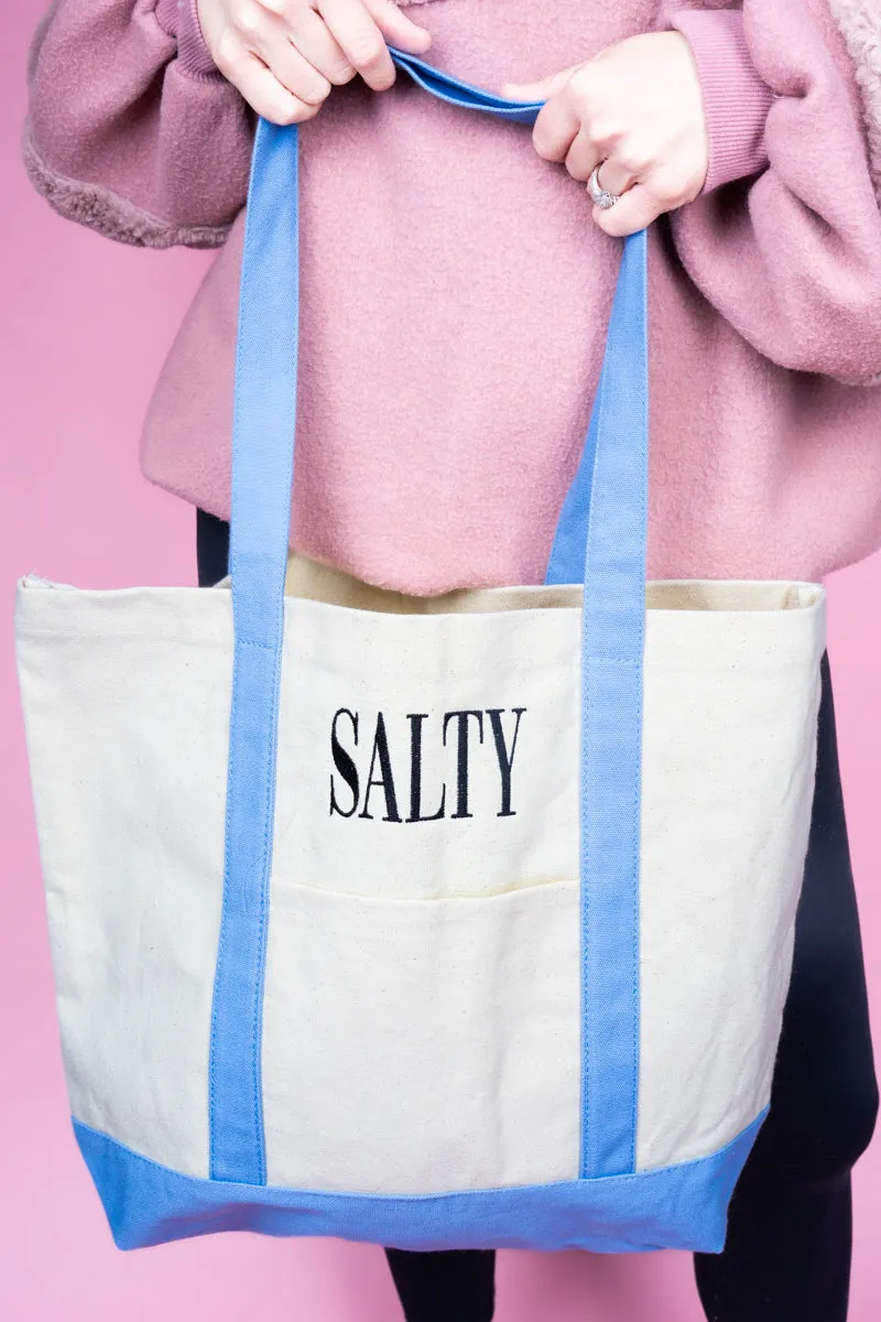 Embroidered Salty Canvas Boat Tote *Choose Thread Color