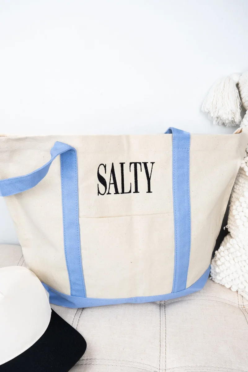 Embroidered Salty Canvas Boat Tote *Choose Thread Color