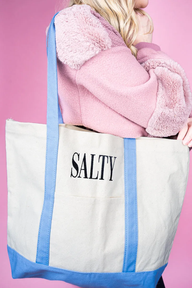 Embroidered Salty Canvas Boat Tote *Choose Thread Color