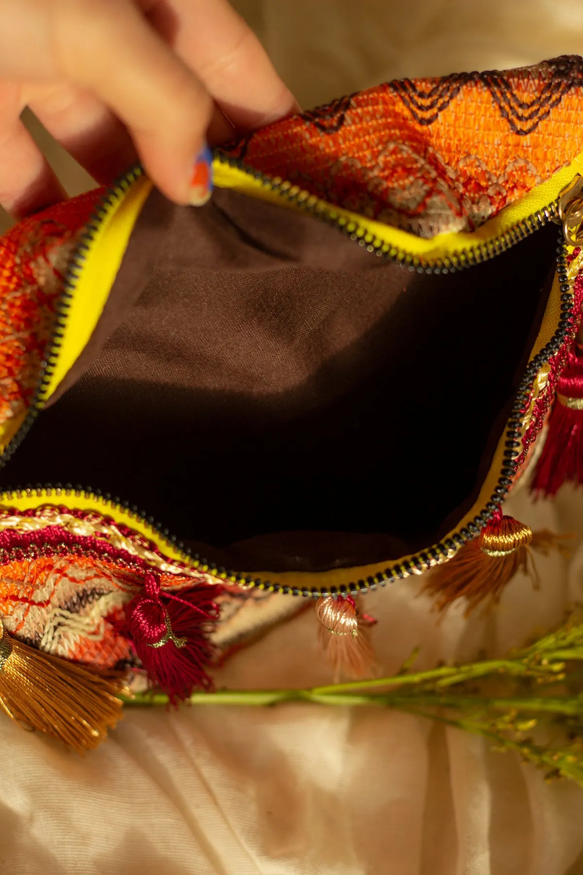 Embroidered Tassel Colourful Bum Bag