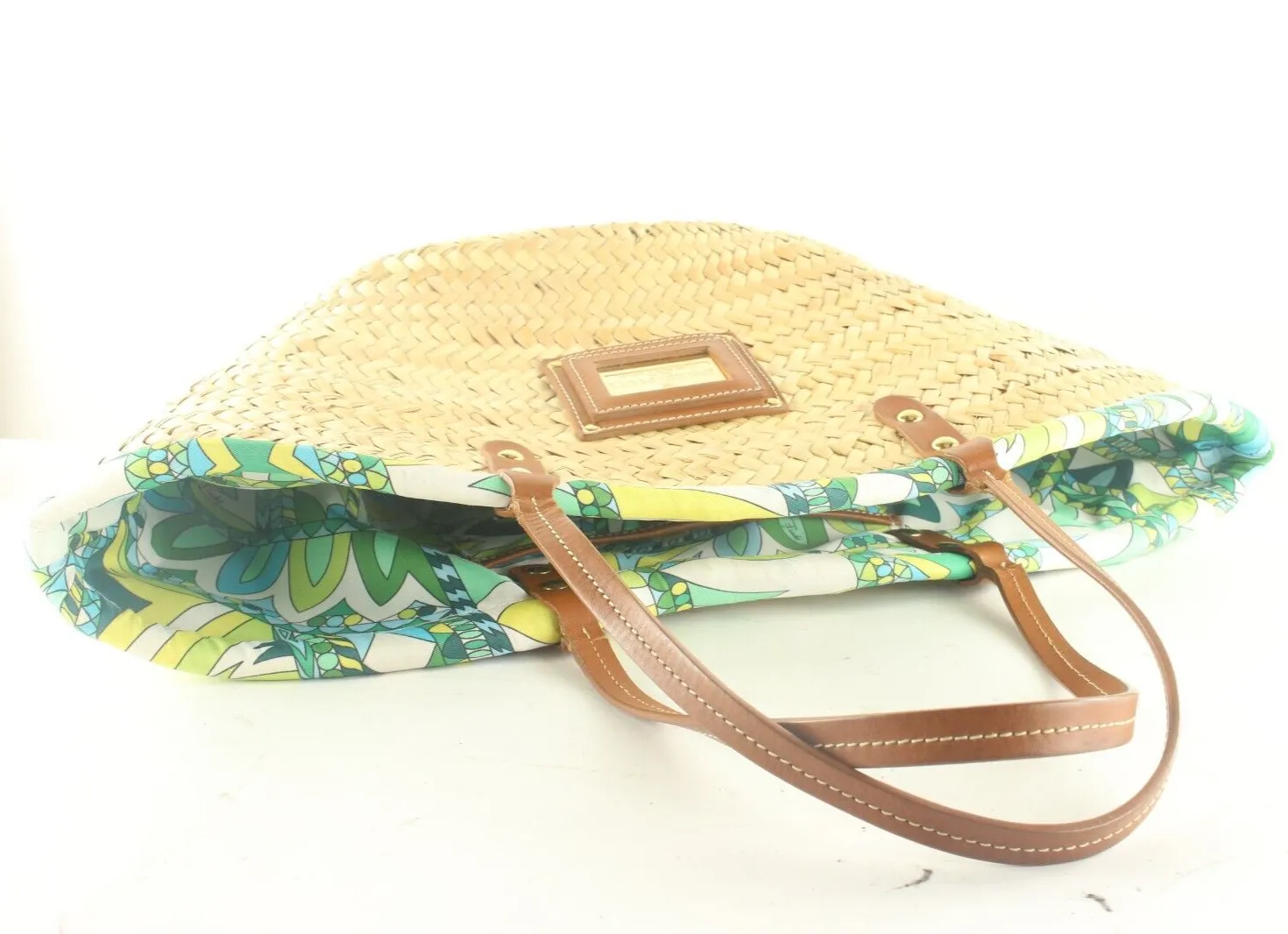 Emilio Pucci Wicker Basket Tote 1EP1026K