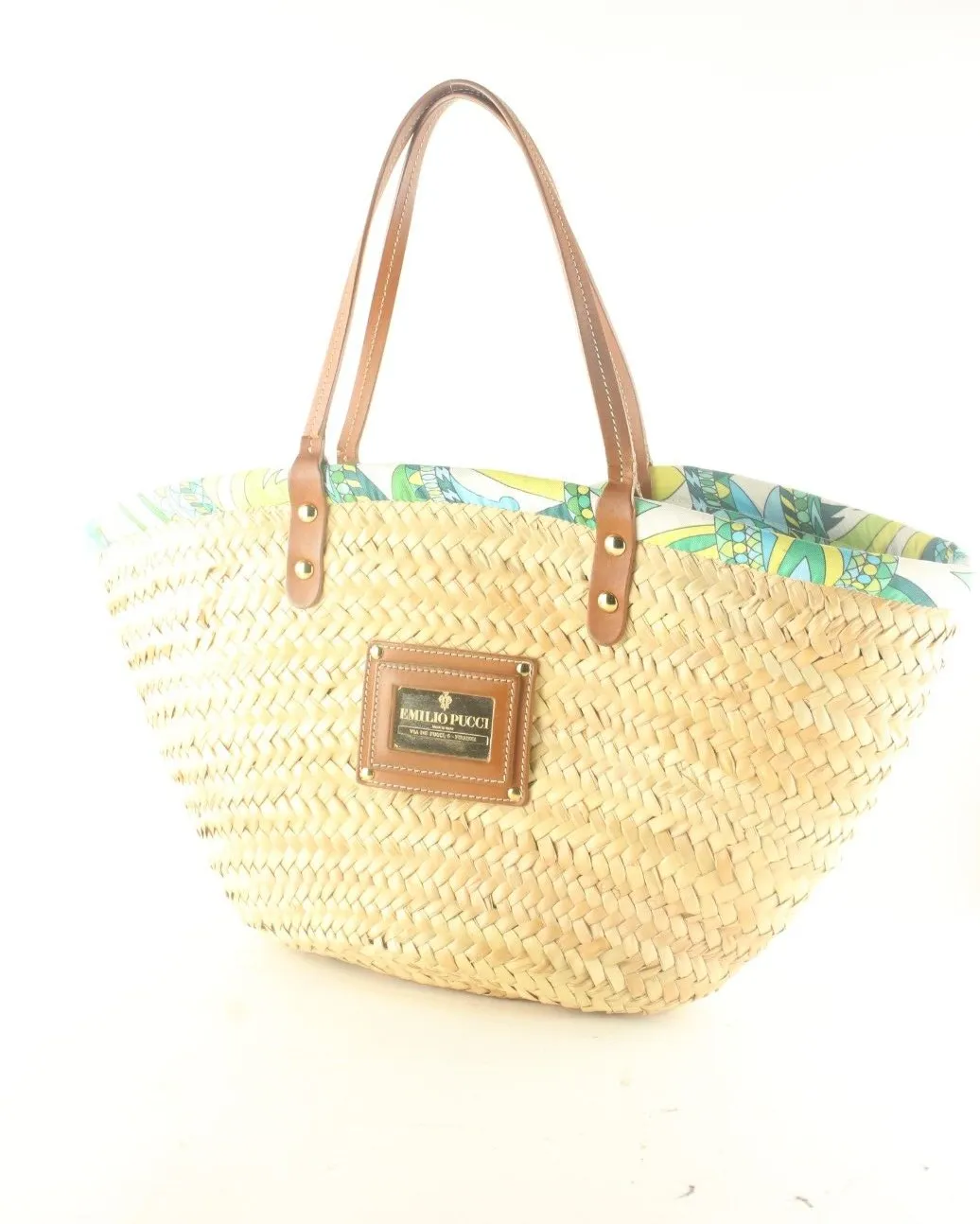 Emilio Pucci Wicker Basket Tote 1EP1026K