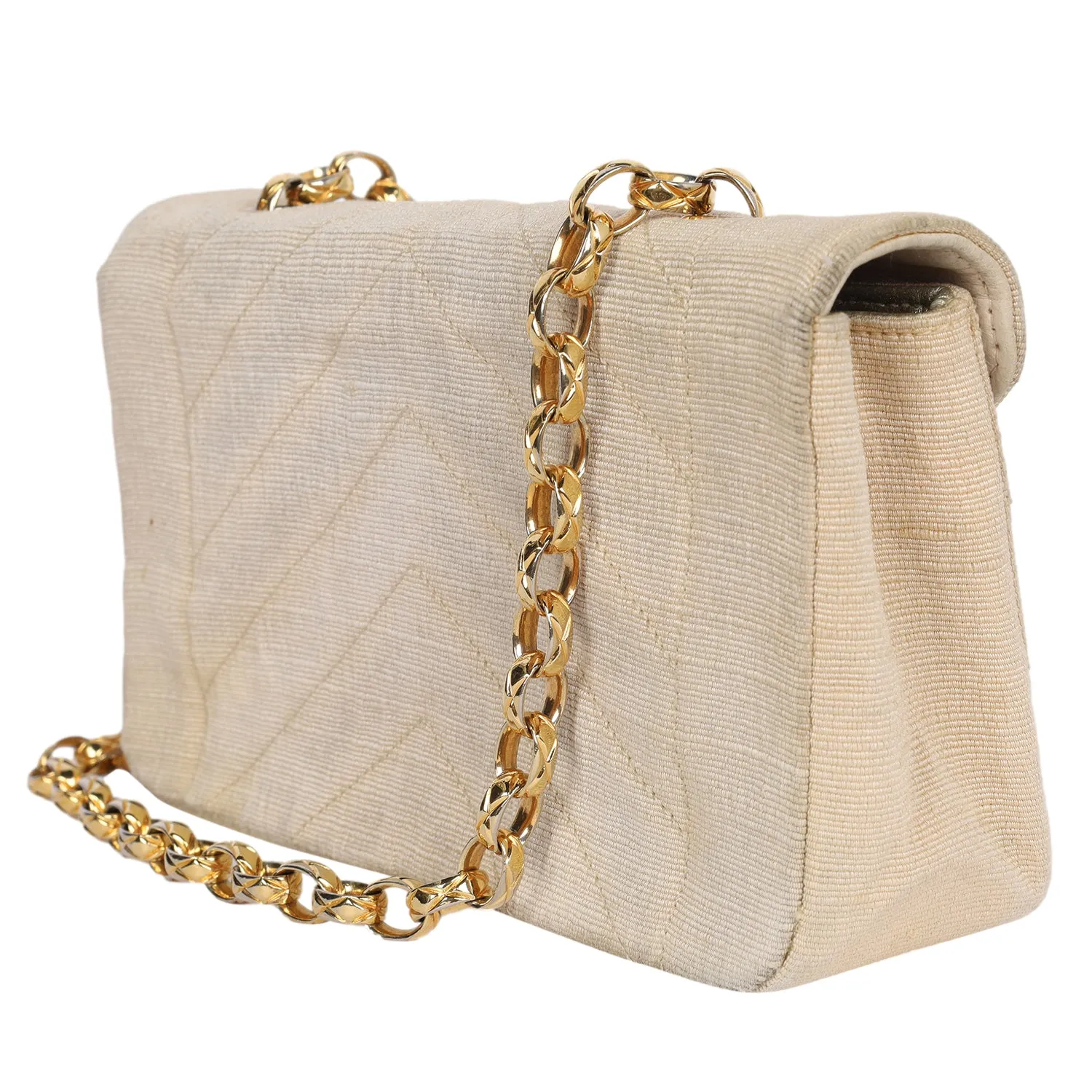 Envelope Front Flap Beige Fabric Cross body Bag