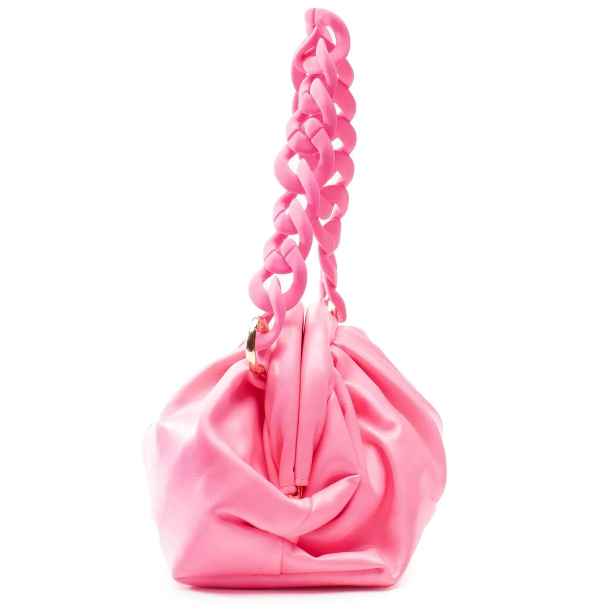 Faux Leather Crossbody Chain Bag