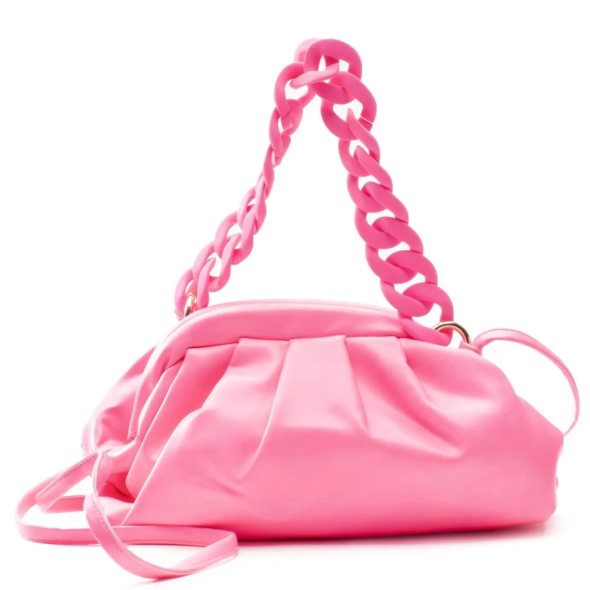 Faux Leather Crossbody Chain Bag