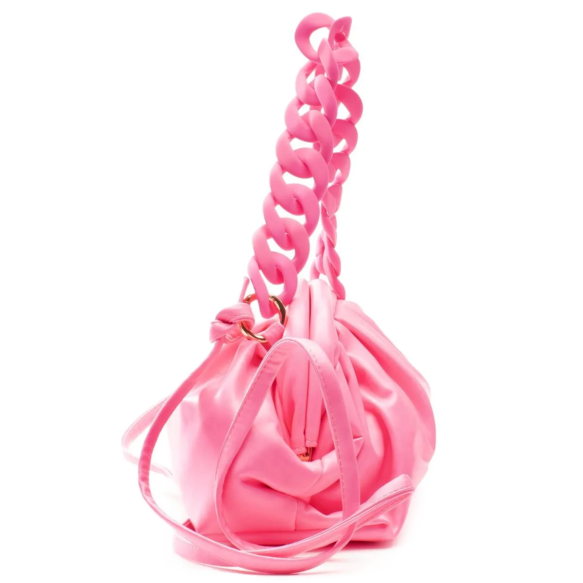 Faux Leather Crossbody Chain Bag