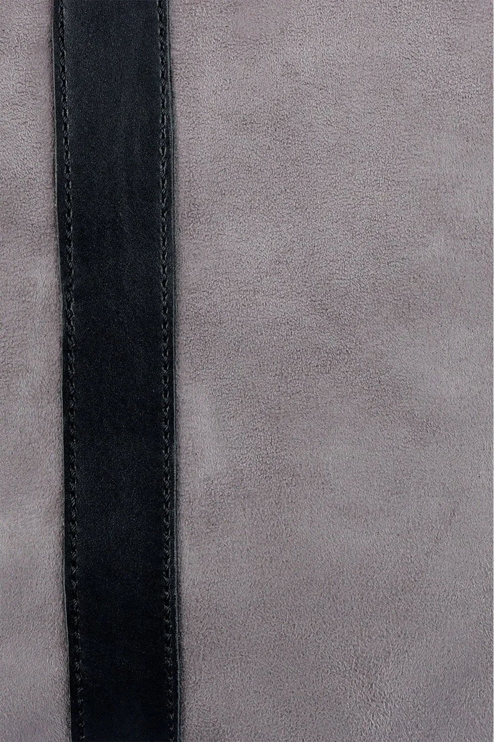 Faux Leather Detail Suede Tote Bag