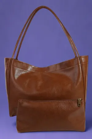 Faux Leather Tote Bag