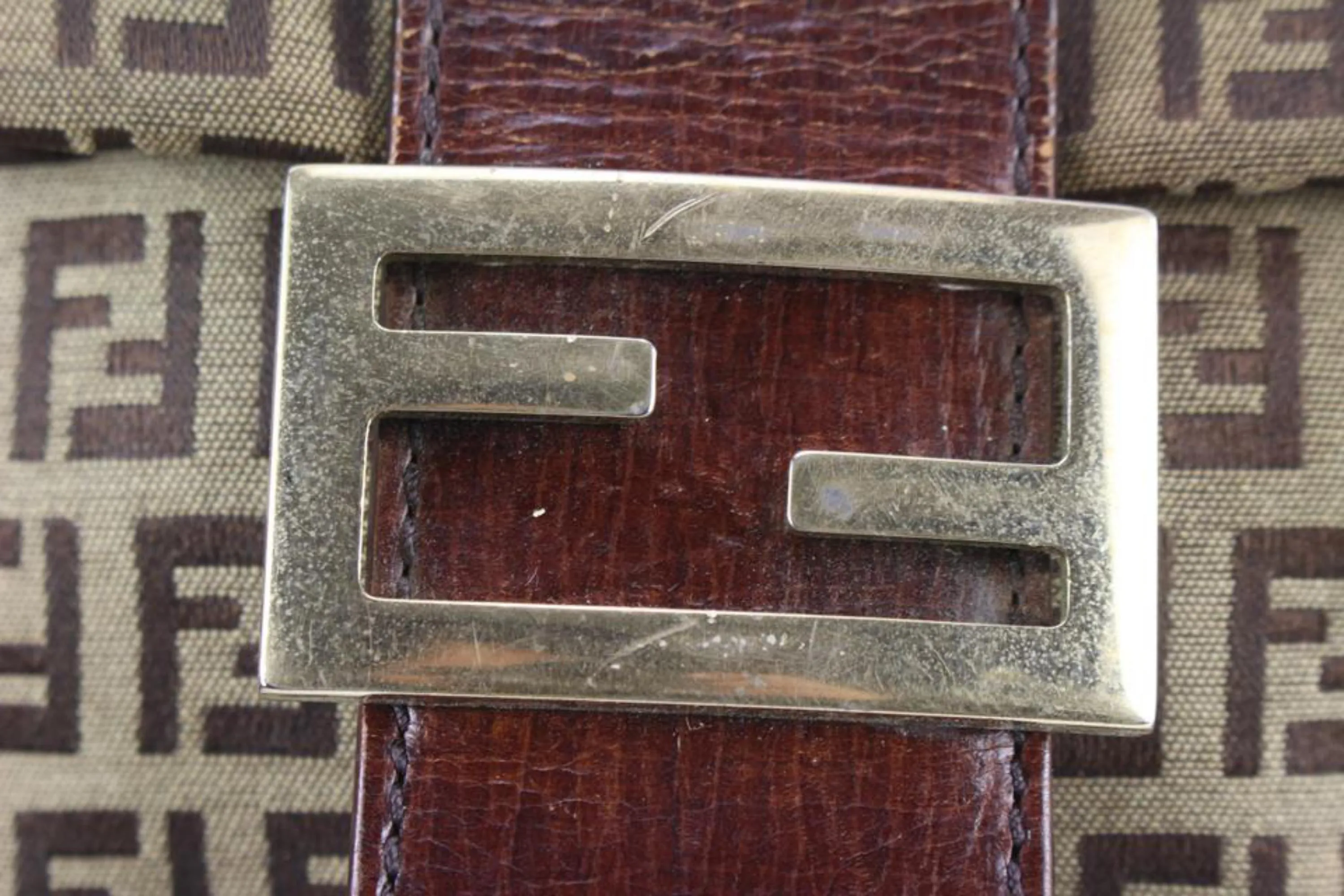Fendi Brown Monogram FF Zucchino Mamma Crossbody 53f628s