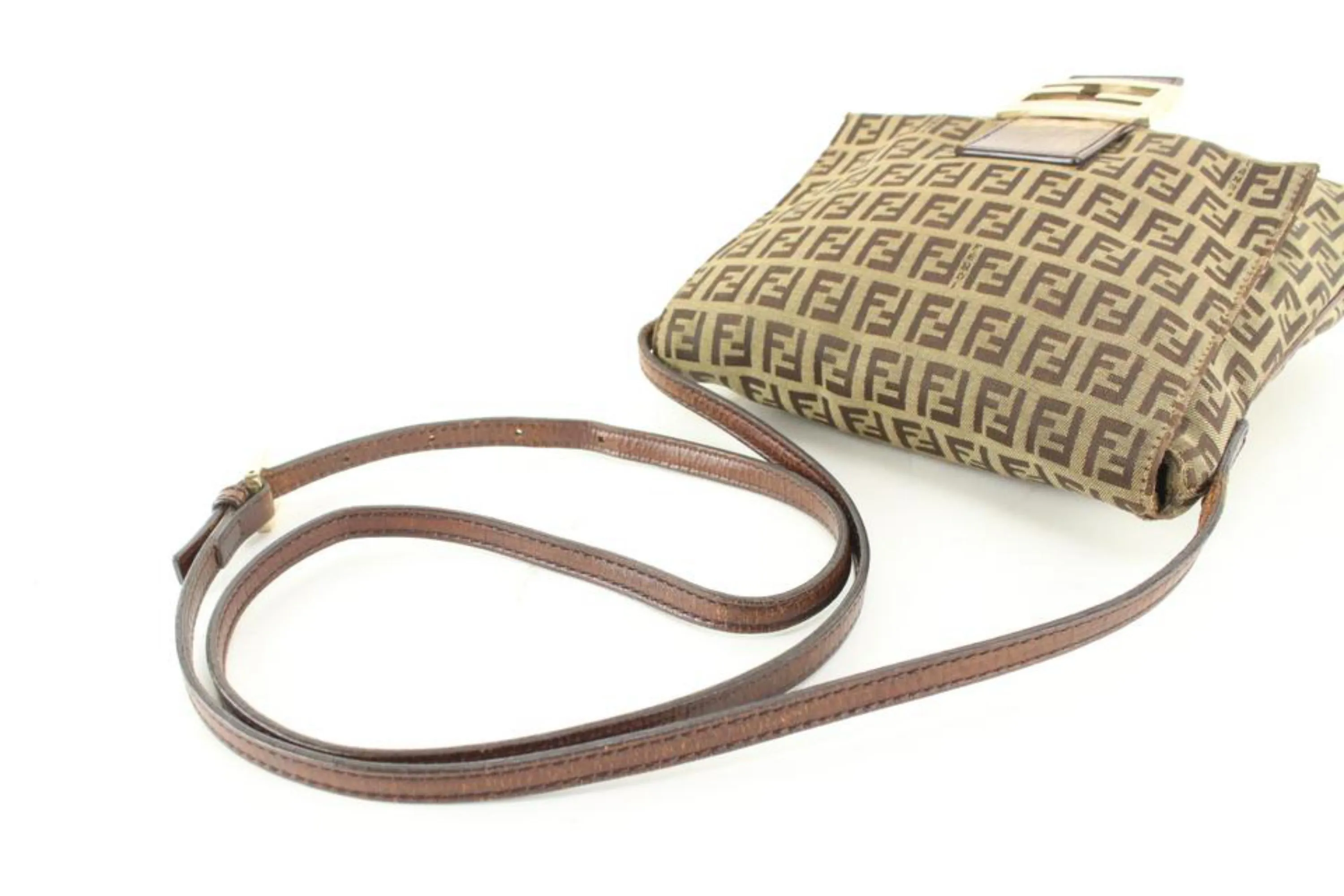 Fendi Brown Monogram FF Zucchino Mamma Crossbody 53f628s