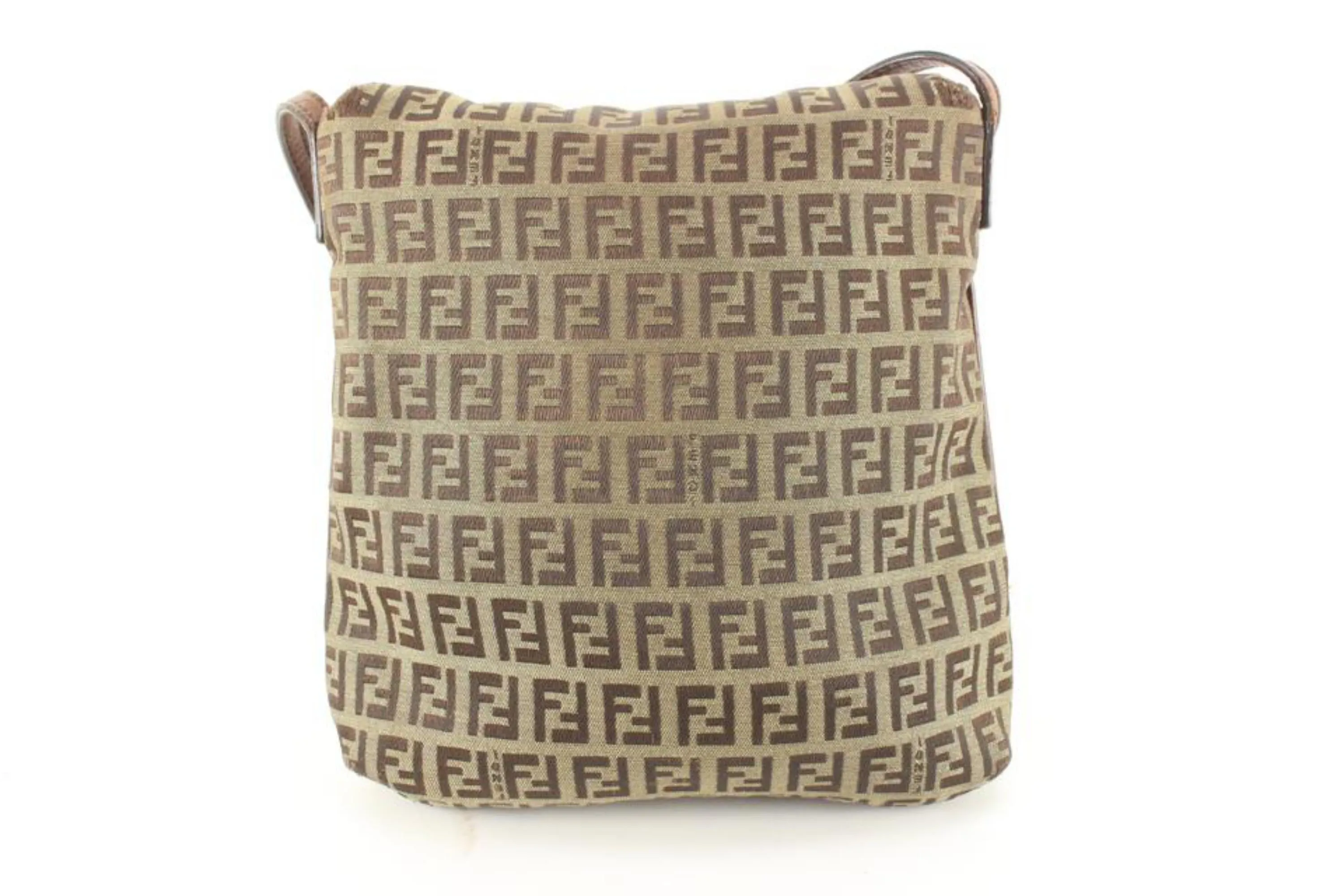 Fendi Brown Monogram FF Zucchino Mamma Crossbody 53f628s