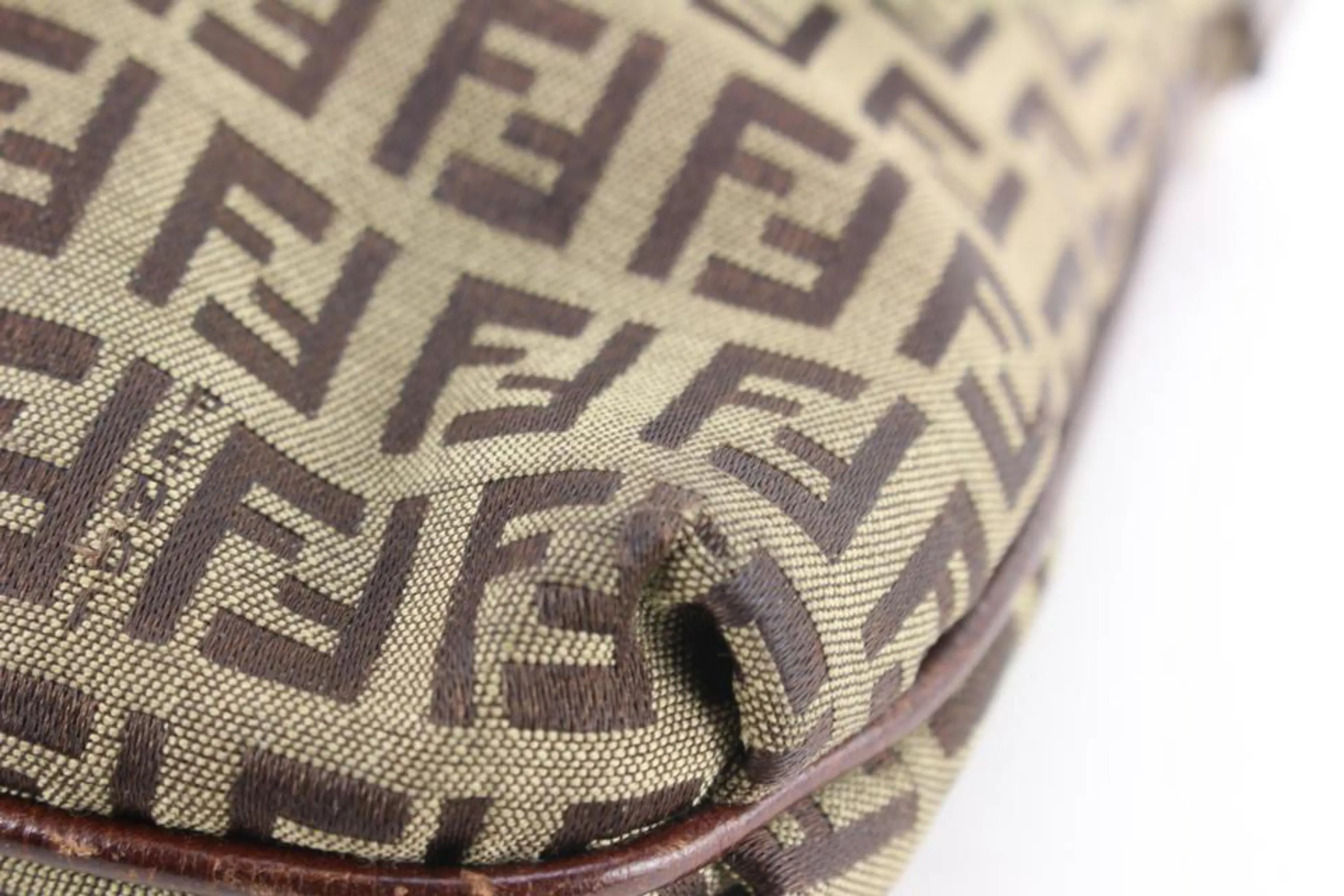 Fendi Brown Monogram FF Zucchino Mamma Crossbody 53f628s