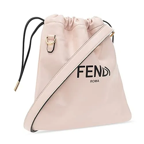 Fendi Roma Sack Pink Leather Drawstring Pouch Crossbody Bag 8BT337