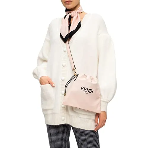 Fendi Roma Sack Pink Leather Drawstring Pouch Crossbody Bag 8BT337