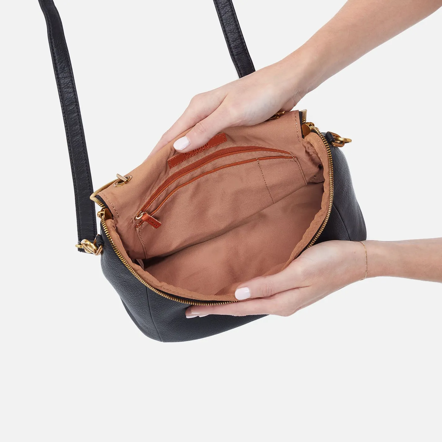 Fern Top Handle Satchel In Pebbled Leather - Black
