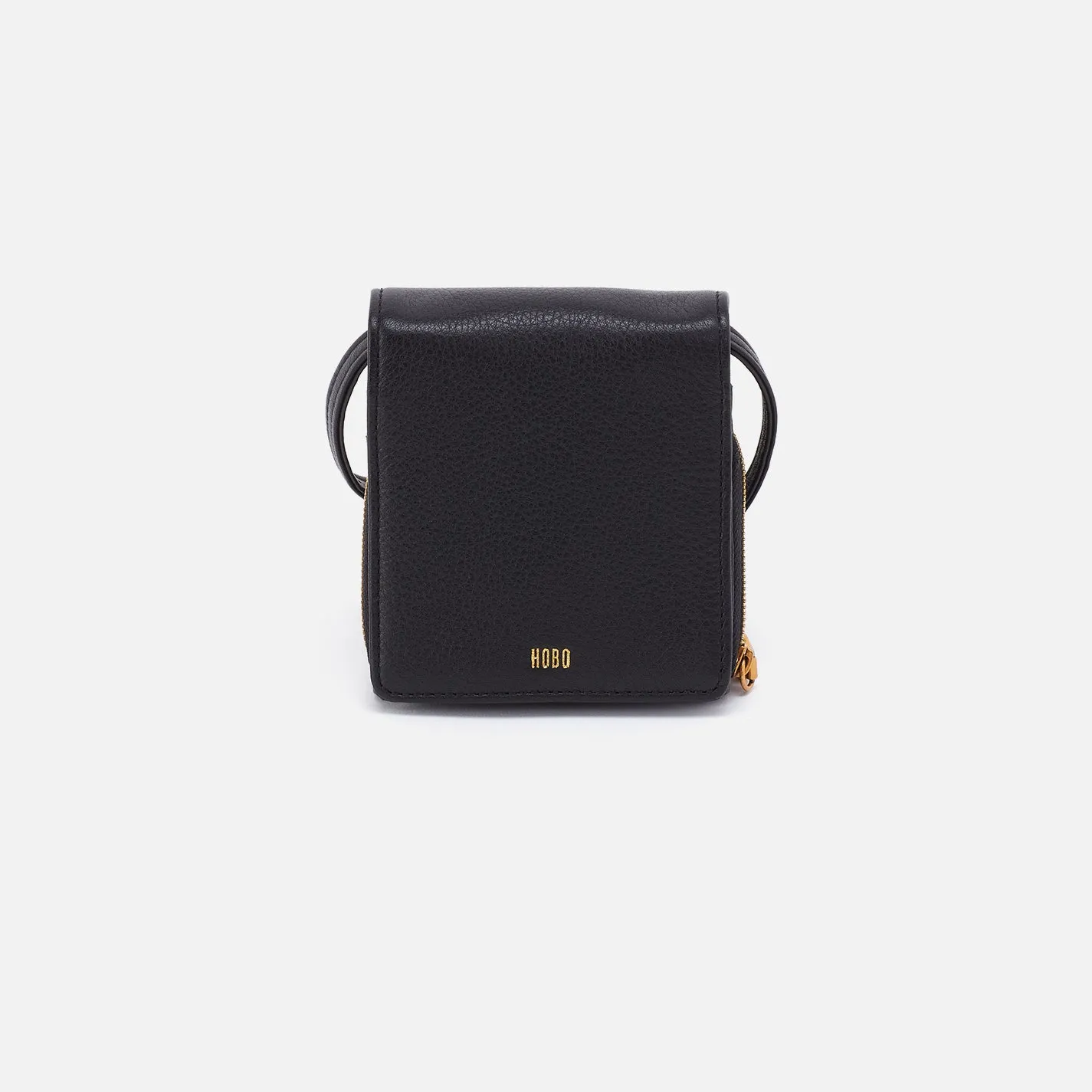 Fern Wallet Crossbody In Pebbled Leather - Black