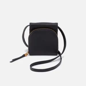 Fern Wallet Crossbody In Pebbled Leather - Black
